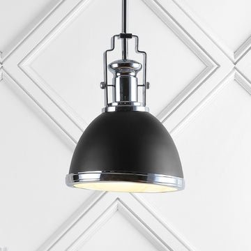 Homer Modern Industrial Iron LED Dome Pendant - JONATHAN Y